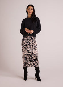 Clean Waist Straight Skirt | Winter Spots Print