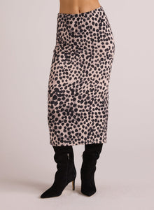 Clean Waist Straight Skirt | Winter Spots Print