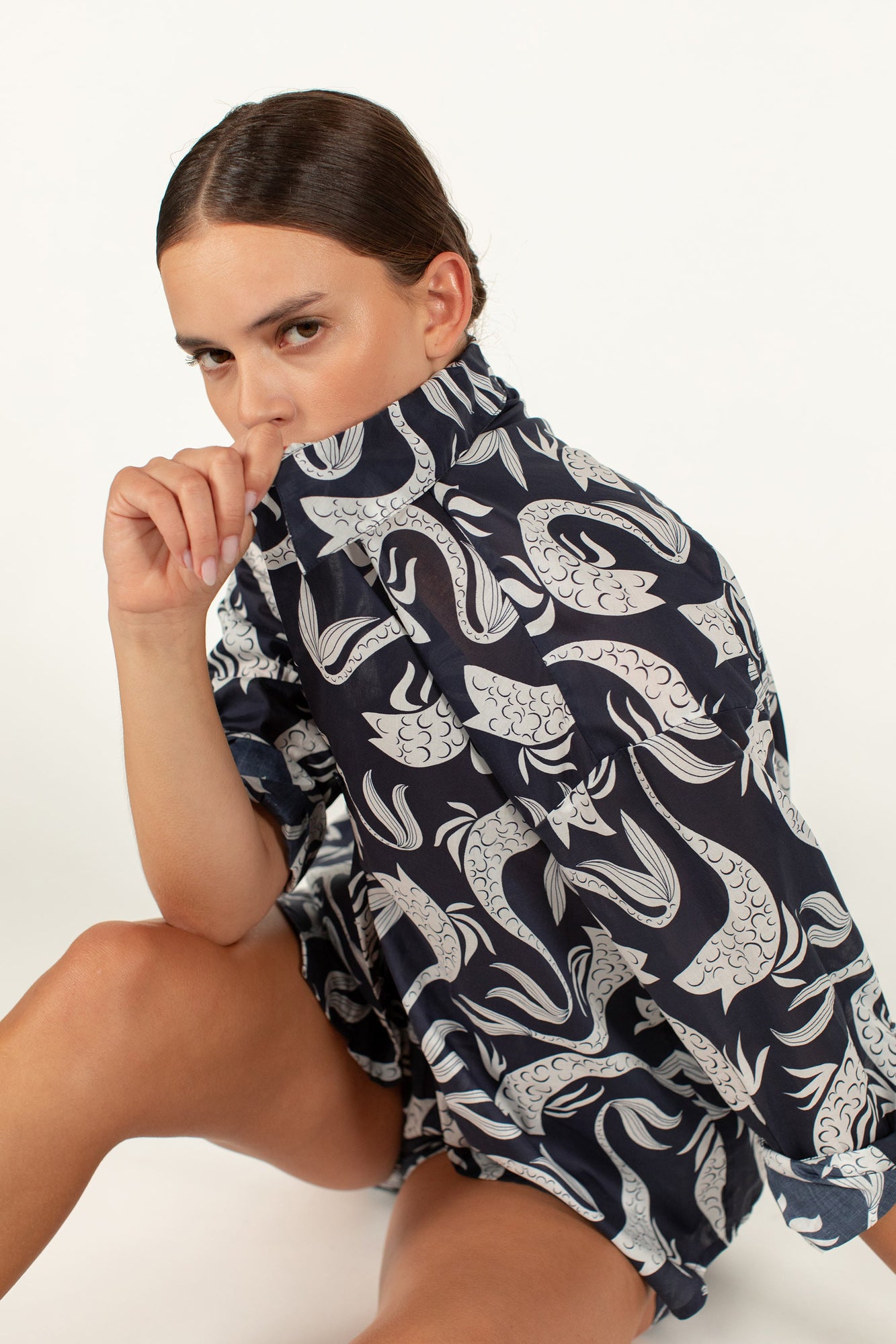 Cora Shirt | Serpentine Blue