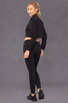Women | Drawstring Jean Sweat Jogger | Black