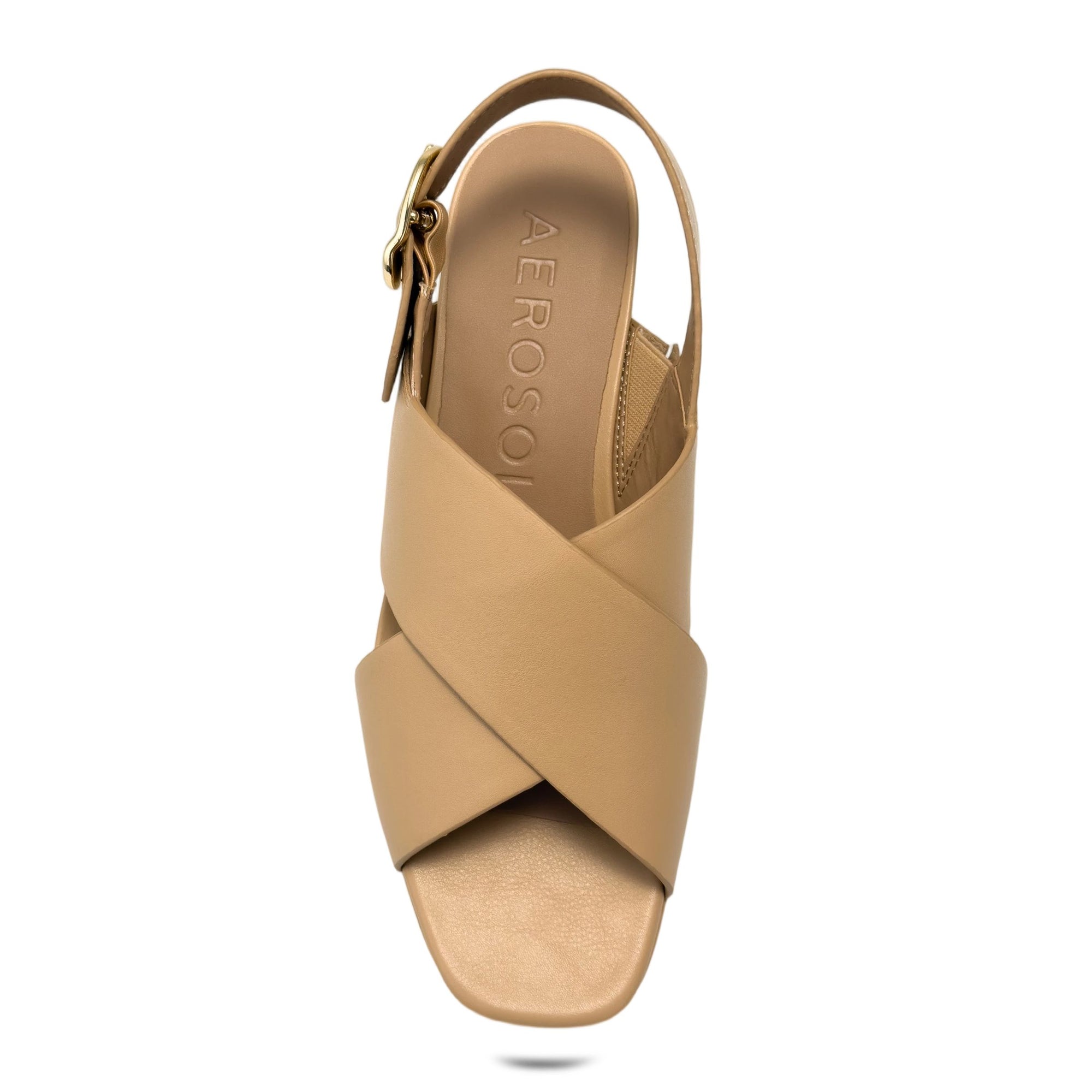 Pura Sandal Platform | Beige Bisque Faux Nappa