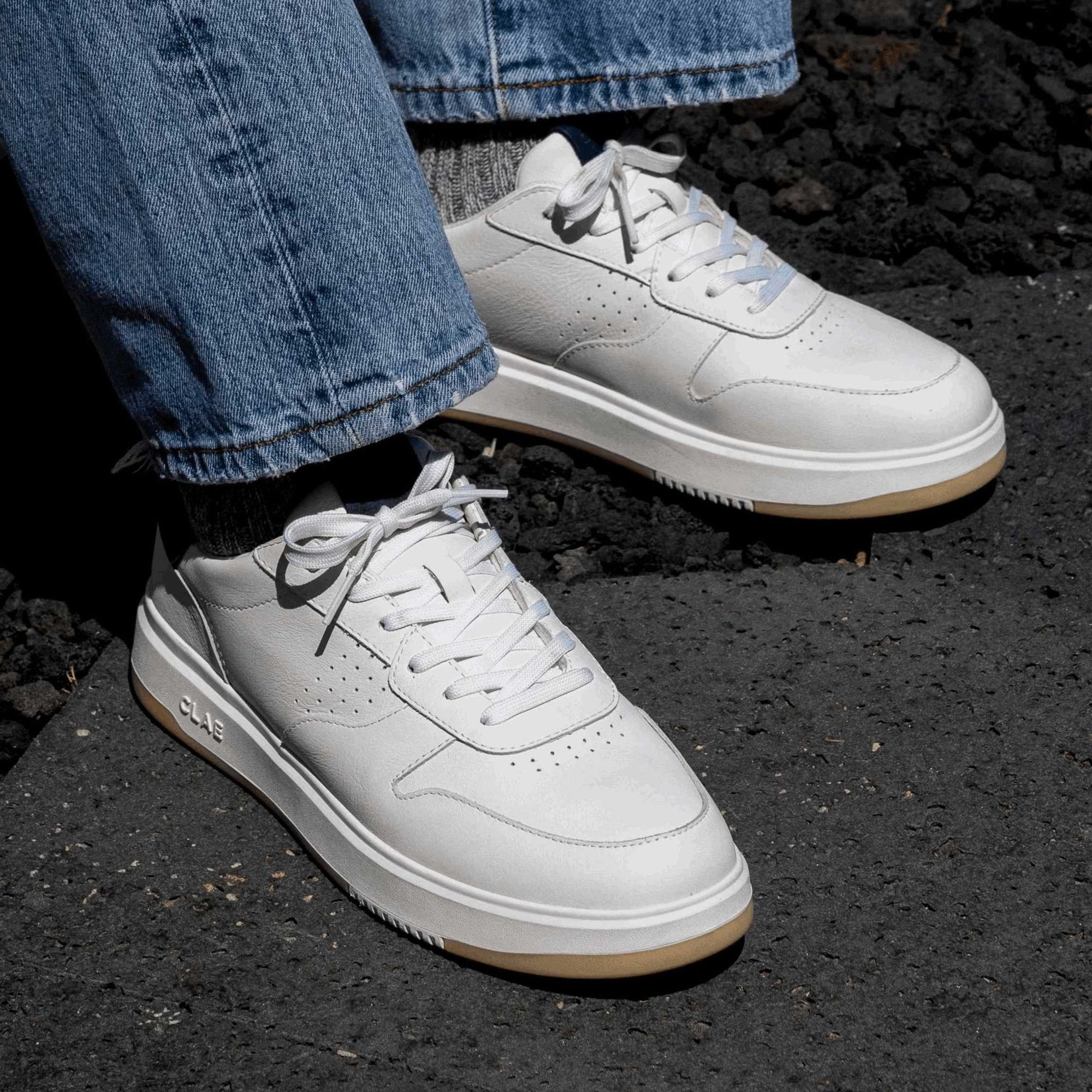 Unisex | Moses | White Leather Navy