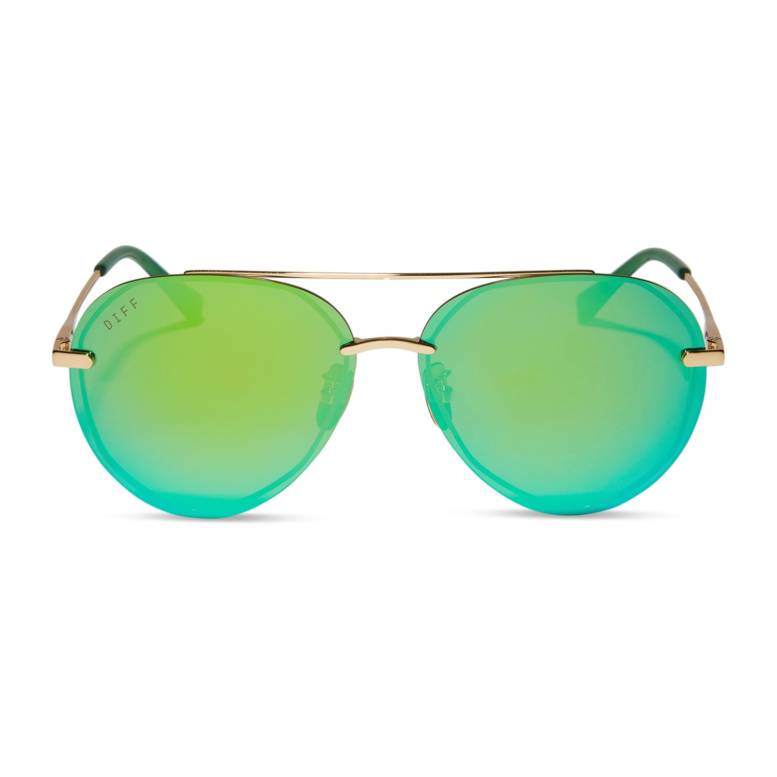 Unisex | Lenox Sunglasses | Gold | Green Lenses