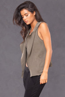 Women | Deluxe Motorcross Hoodie Vest | Olive