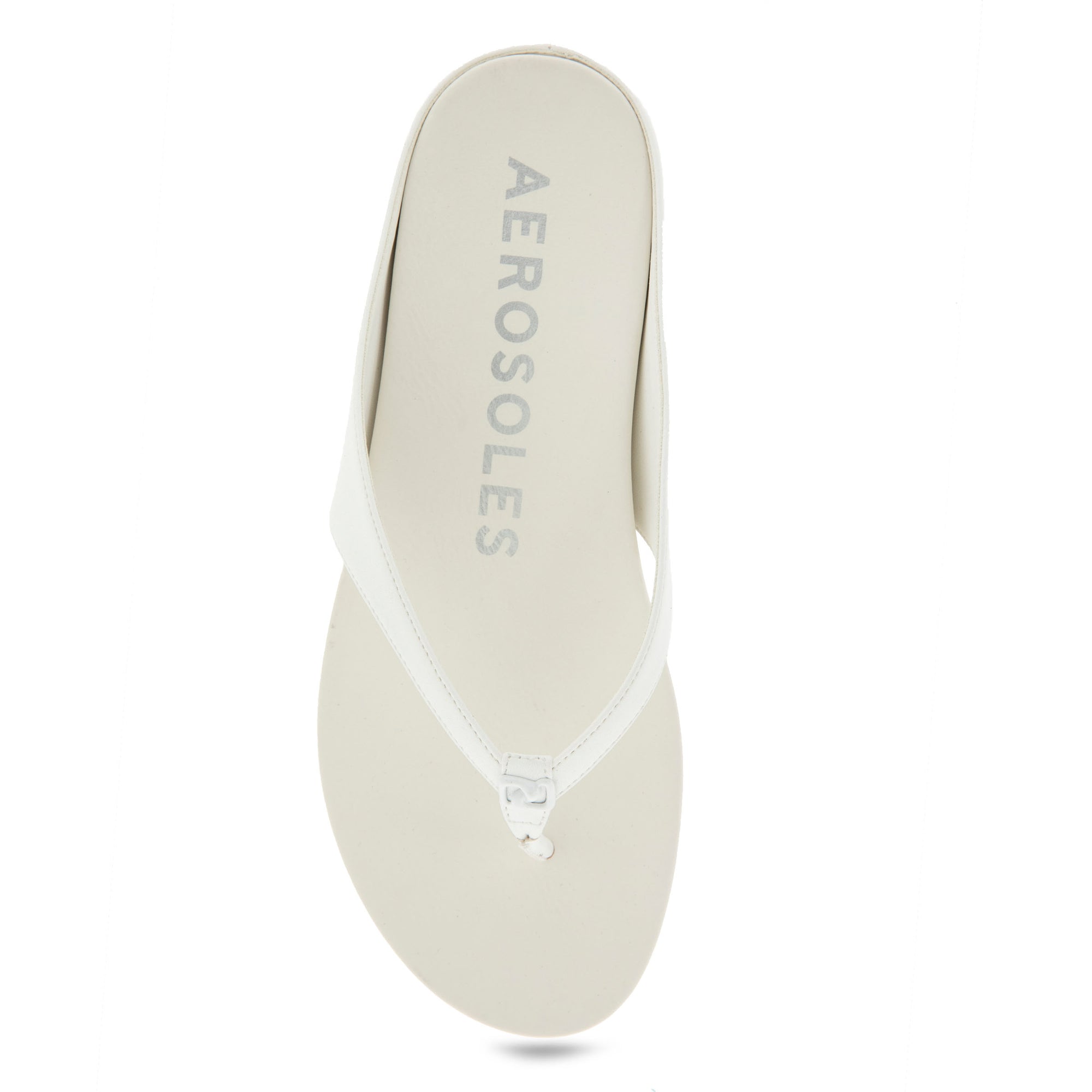 Fisher Sandal Flat | White Faux Leather