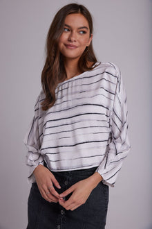 Dolman Sleeve Blouse | Frosted Stripe Print