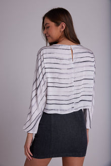 Dolman Sleeve Blouse | Frosted Stripe Print