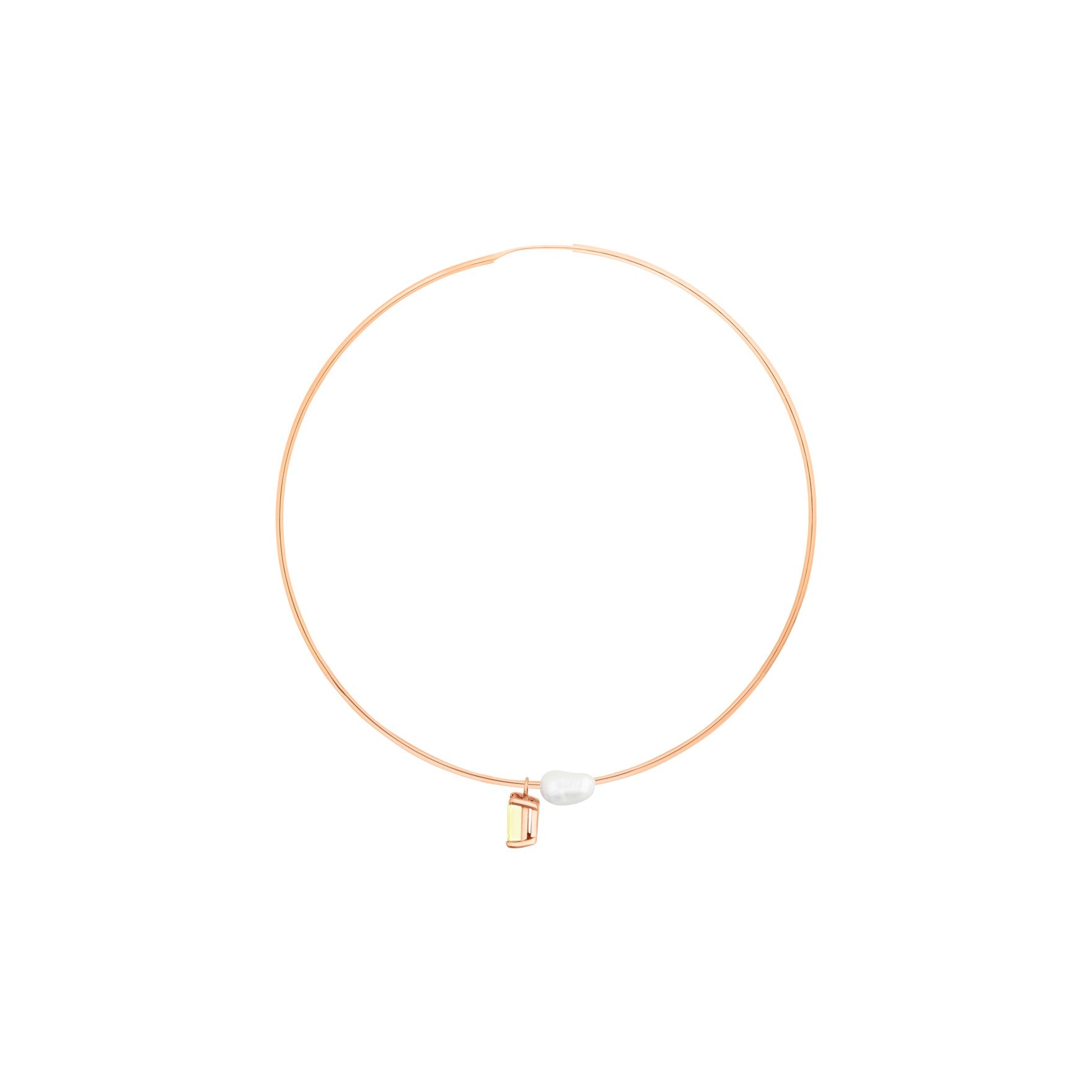Solo Large Lemon Quartz Hoops | 18K Rose Gold