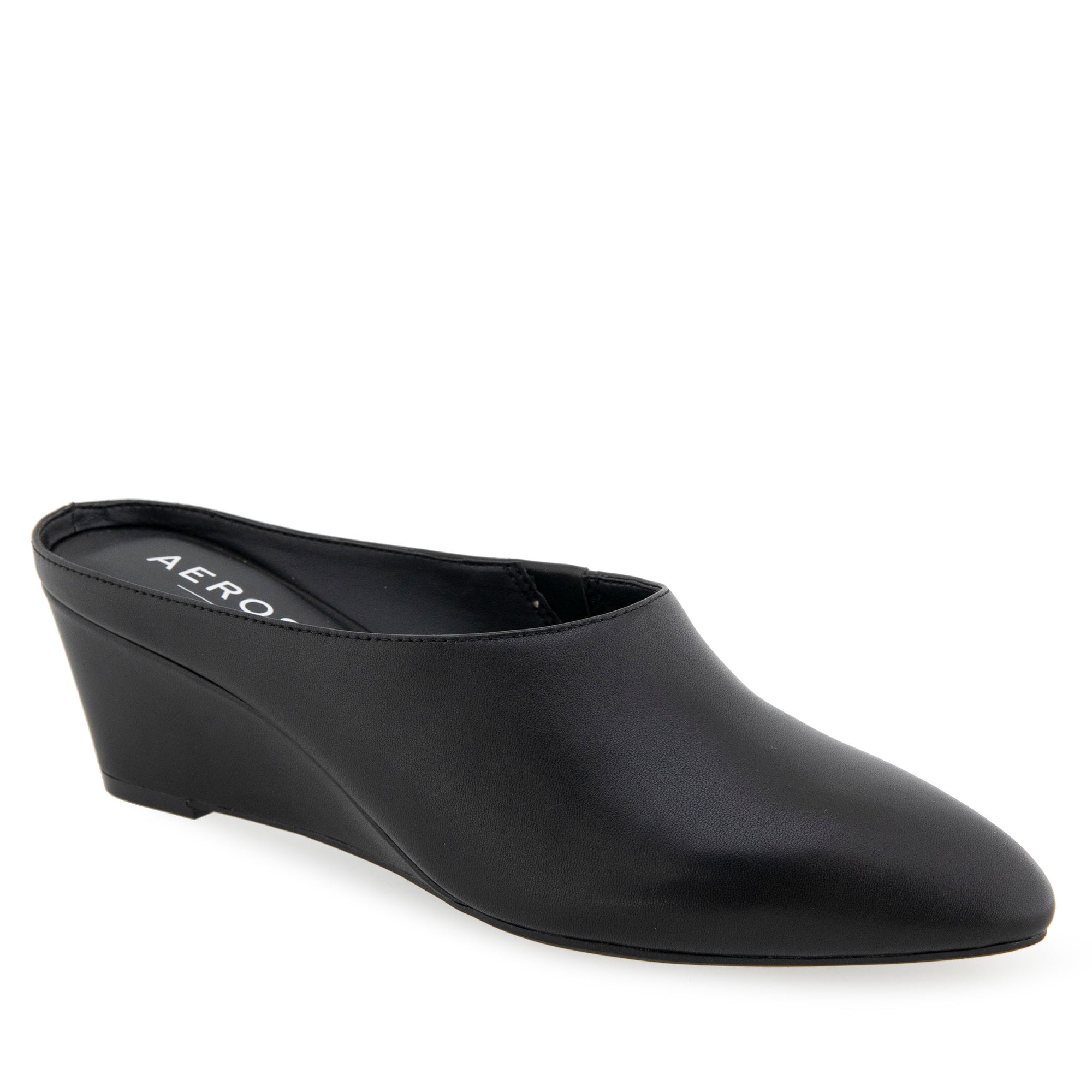 Camia Dress Wedge | Black Leather