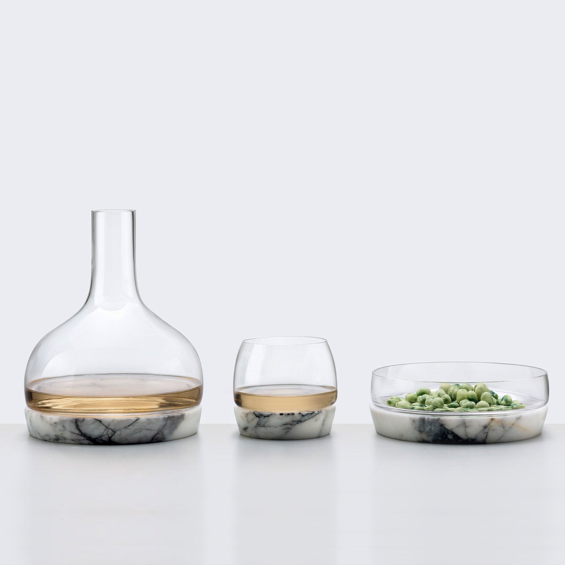 Chill Bowl With Marble Base - Large | Clear Crystal/Marble