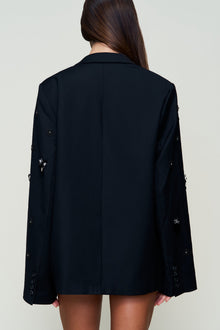 Womens | Embellished Oversized Blazer | Black