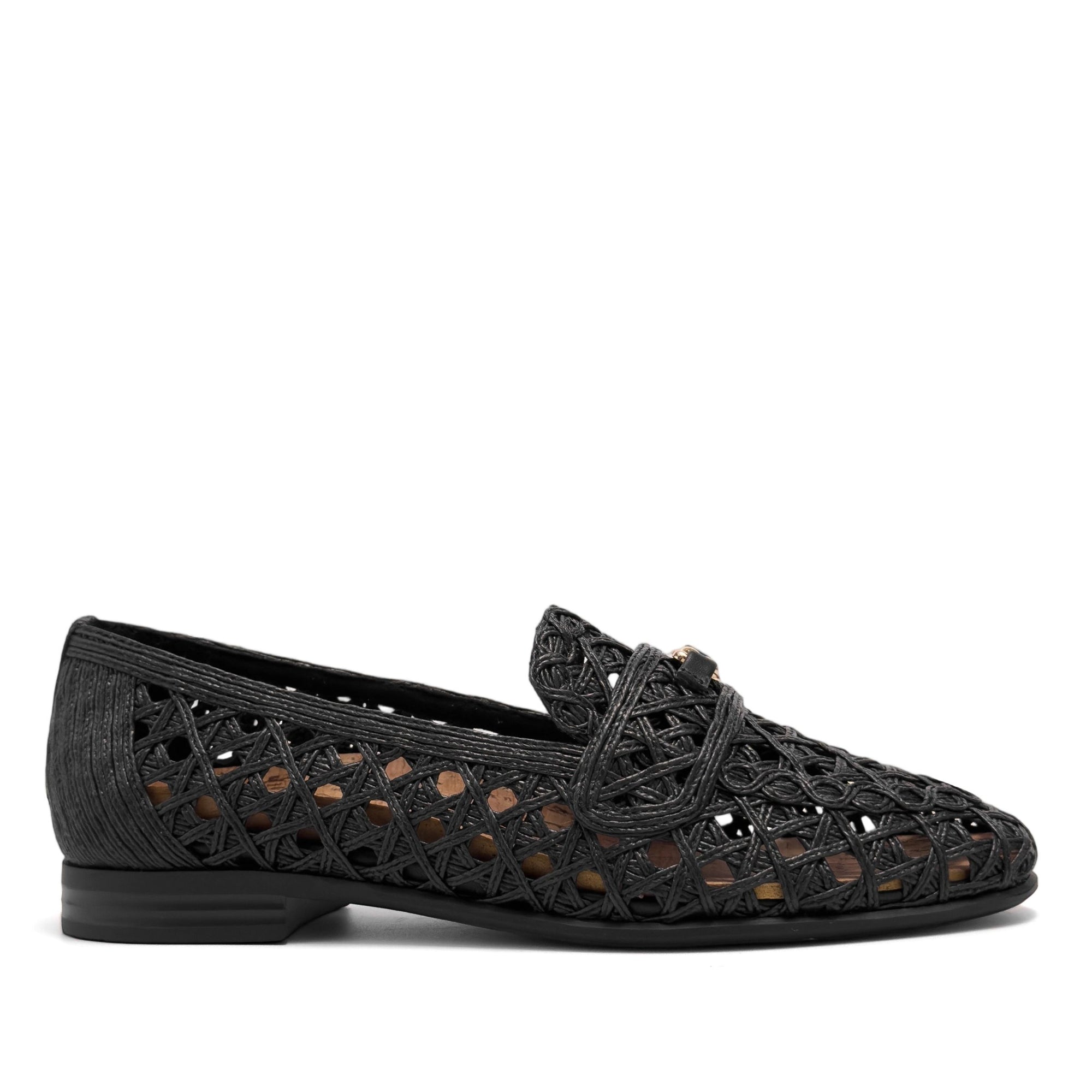 Worthed Dress Flat | Black  Faux Raffia
