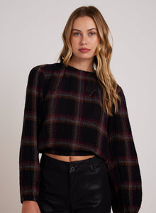 Elastic Shirred Top | Autumn Sunset Plaid