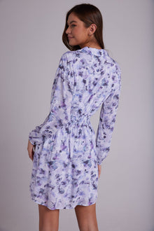 Elastic Waist Tunic Dress | Lilac Floret Print