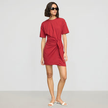 Fallon Organic Cotton T-Shirt Wrap Dress | Crimson