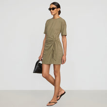 Fallon Organic Cotton T-Shirt Wrap Dress | Khaki Green