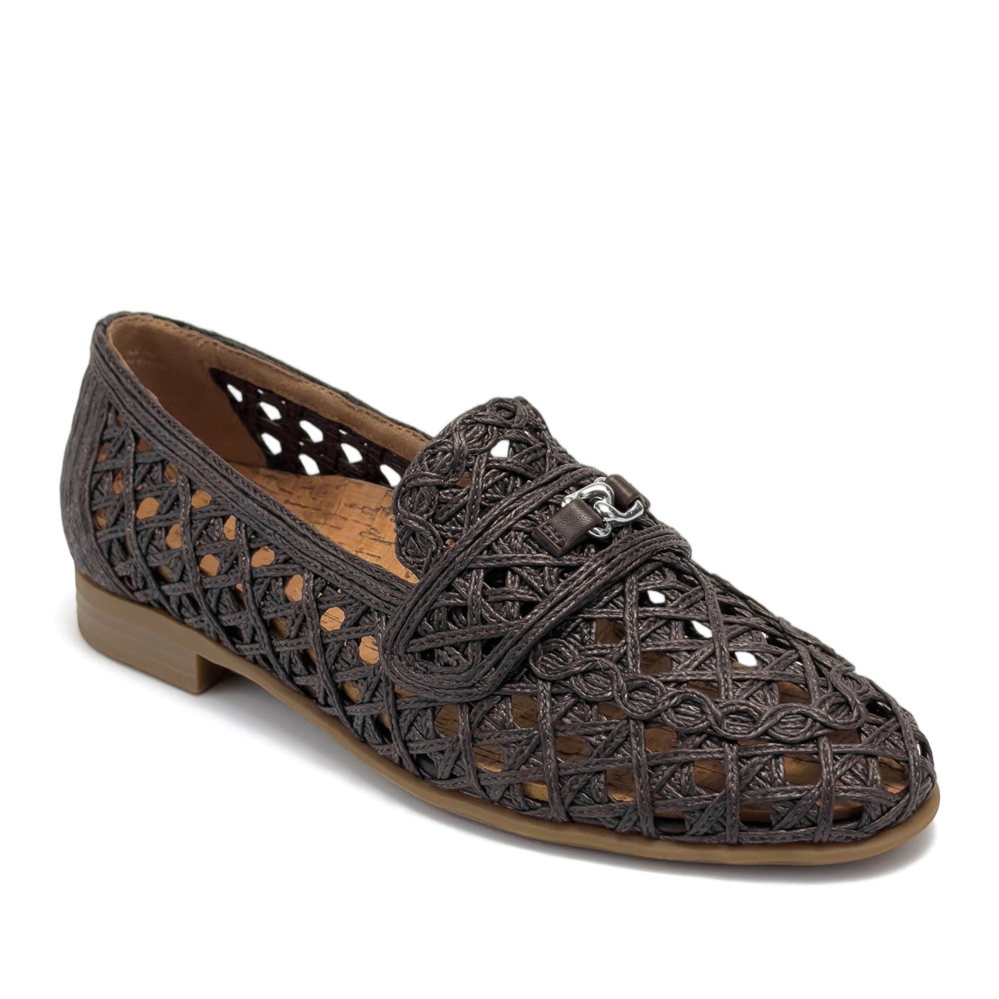 Worthed Dress Flat | Dark Brown  Faux Raffia