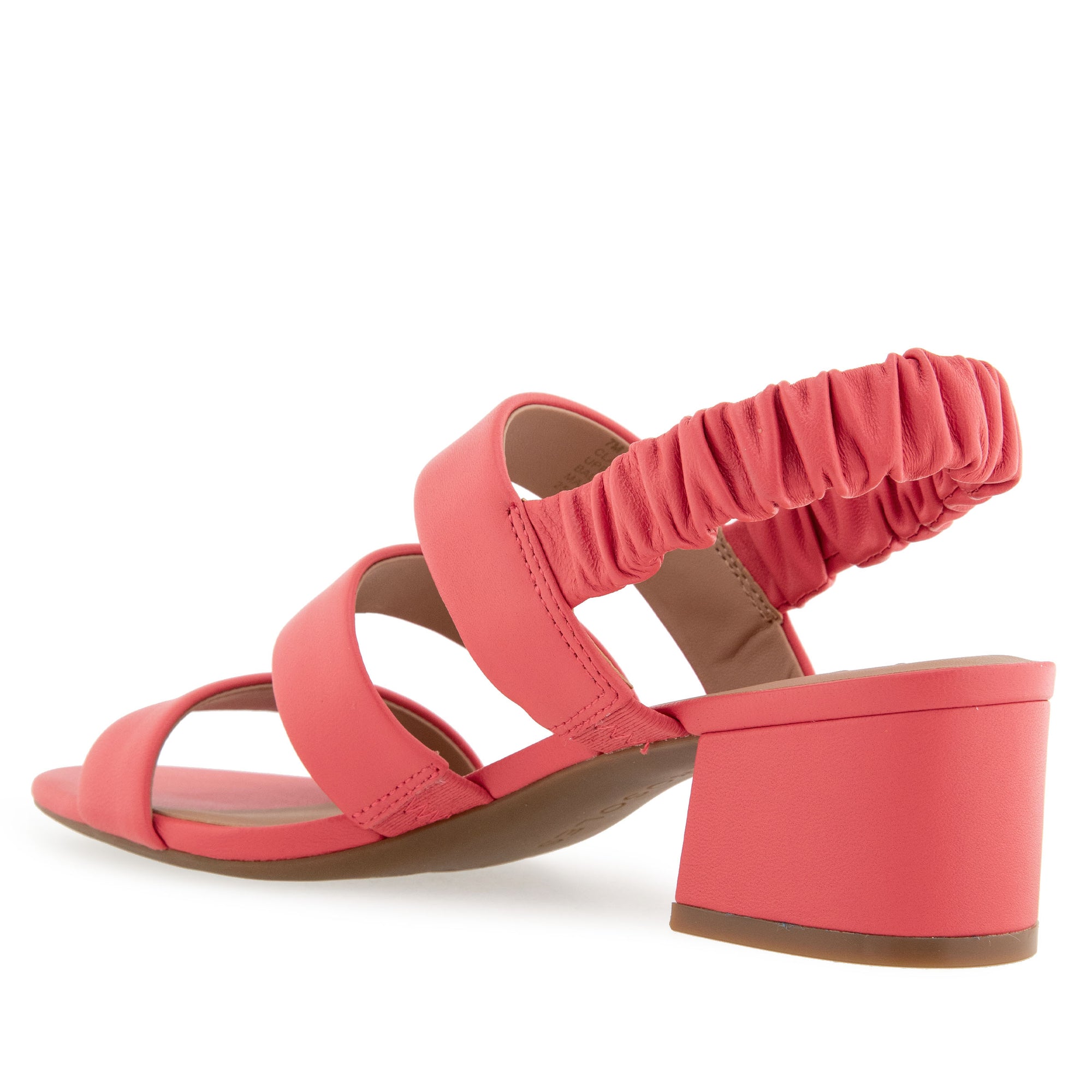 Clarissa Sandal Dress Block Heel | Coral Leather