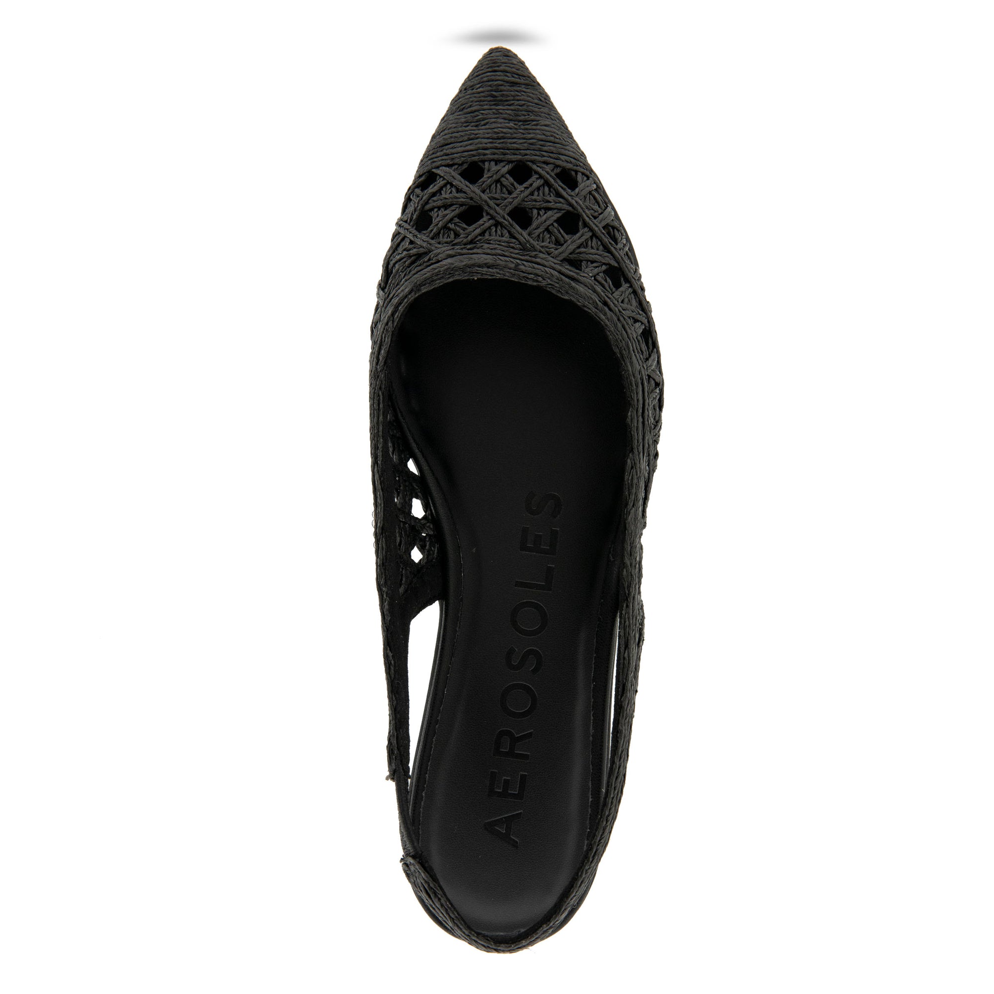 Diego Dress Flat | Black Embroidered Raffia