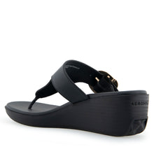 Izola Sandal Wedge | Black Faux Calf