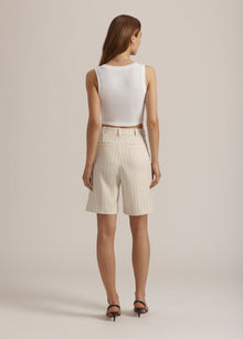 ivory navy pinstripe