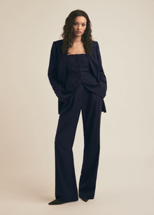 navy pinstripe