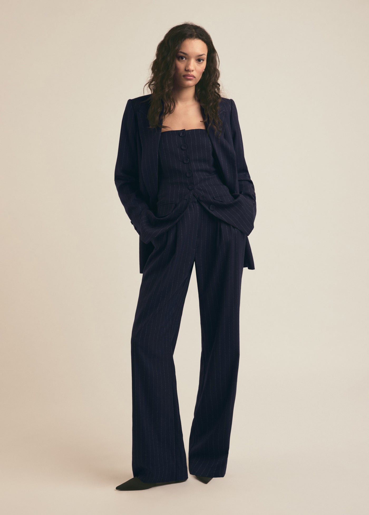 navy pinstripe