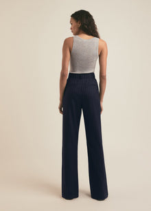 navy pinstripe