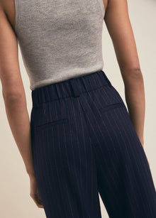 navy pinstripe