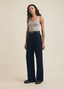 navy pinstripe