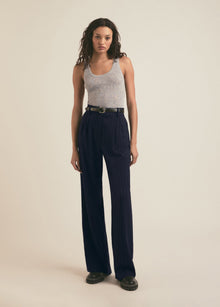 navy pinstripe