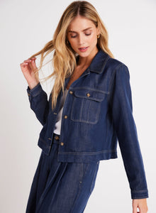 Flap Pocket Utility Jacket | Dark Denim