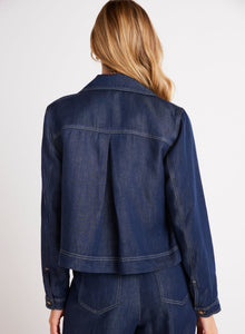 Flap Pocket Utility Jacket | Dark Denim