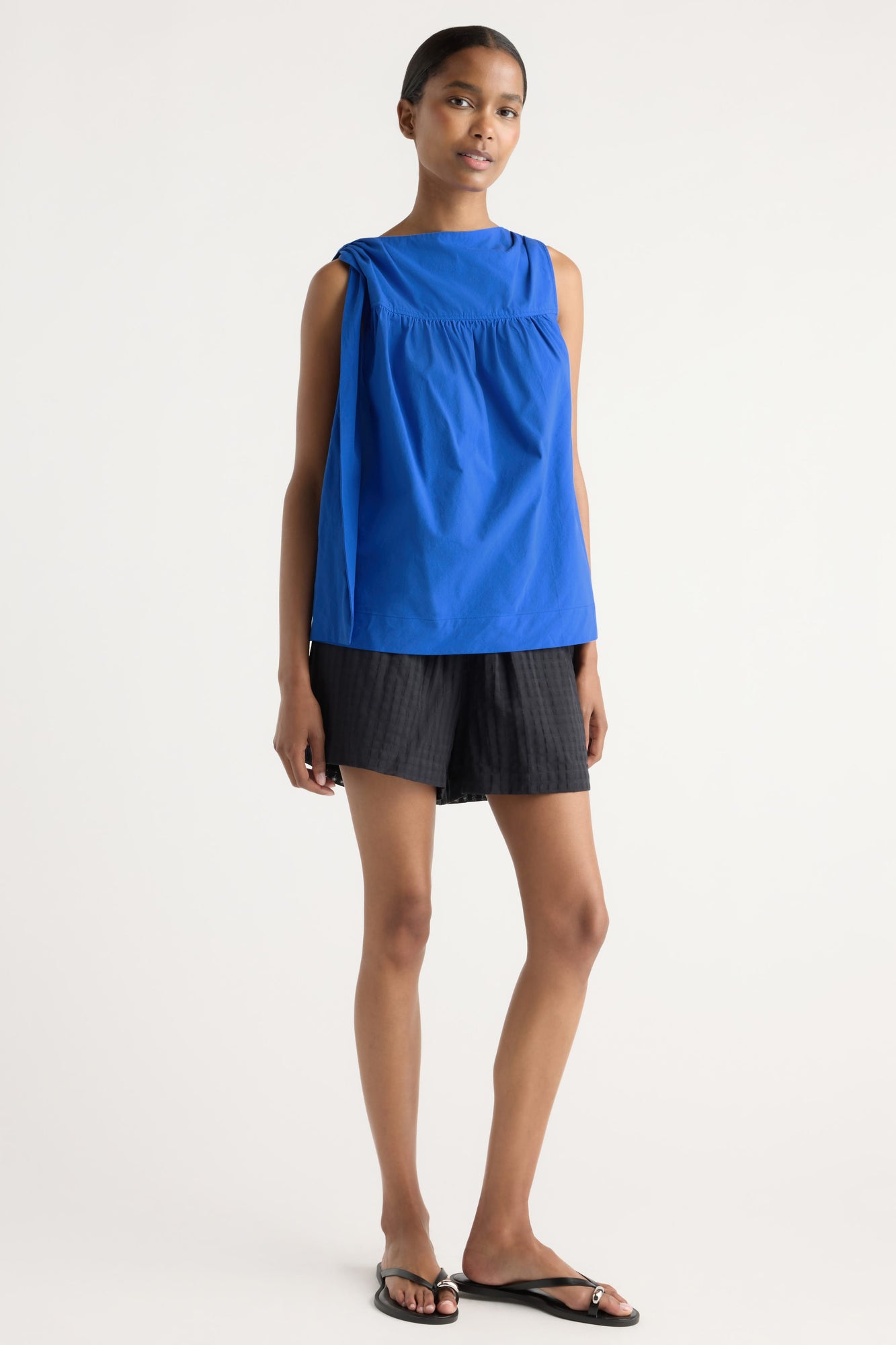 Isilda | Florence Tie-Shoulder Cotton Blouse in Size Extra Small