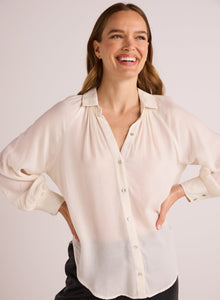 Flowy Raglan Sleeve Shirt | Ivory Pearl