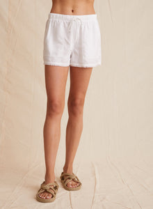 Frayed Hem Pocket Short | White
