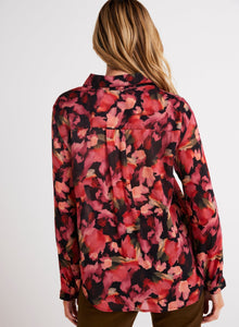 Full Button Down Hipster Shirt | Autumn Bloom Print