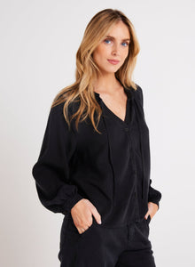 Full Sleeve Raglan Button Down | Vintage Black