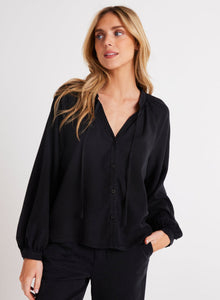 Full Sleeve Raglan Button Down | Vintage Black