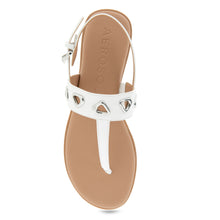 Iago Sandal Flat | Bright White Faux Leather