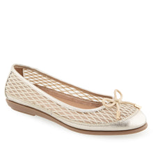 Bria Casual Flat | Gold Mesh Fabric
