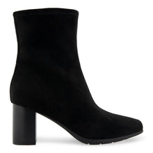 Miley Bootie Mid Block Heel | Black Stretch Gaberdine