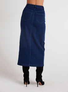 Gia Front Slit Maxi Skirt | Indigo Twilight Wash