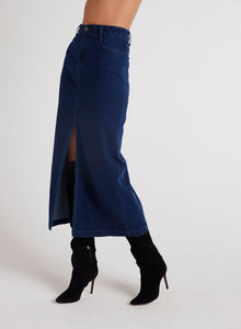 Gia Front Slit Maxi Skirt | Indigo Twilight Wash