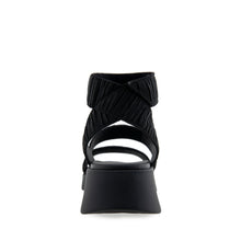 Fiona Sandal Sport | Black Rouched Elastic Fabric