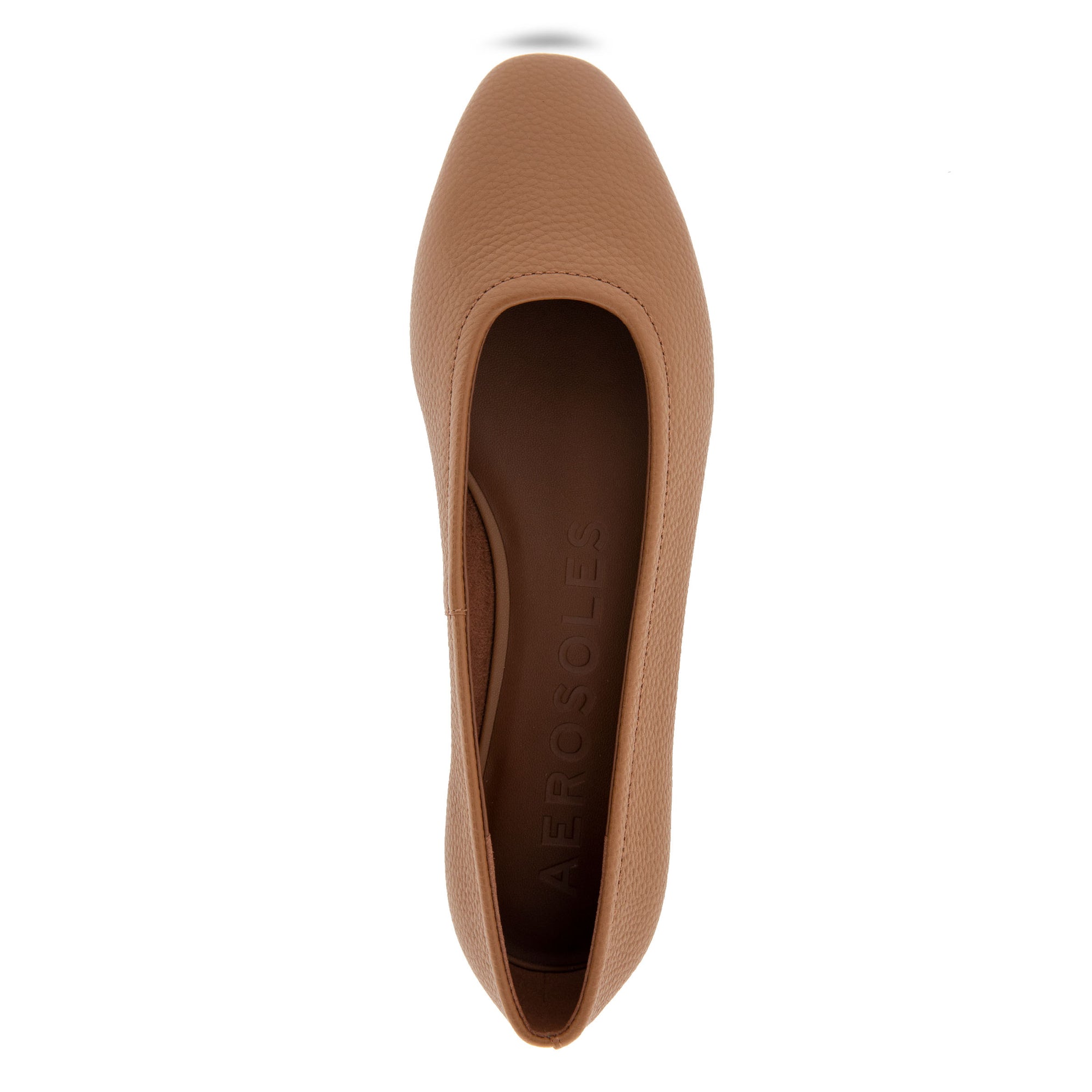 Amelie Casual Flat | Tan Pebbled Leather