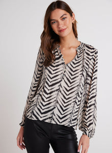 Half Placket Pullover | Batik Chevron Print