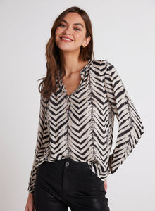 Half Placket Pullover | Batik Chevron Print