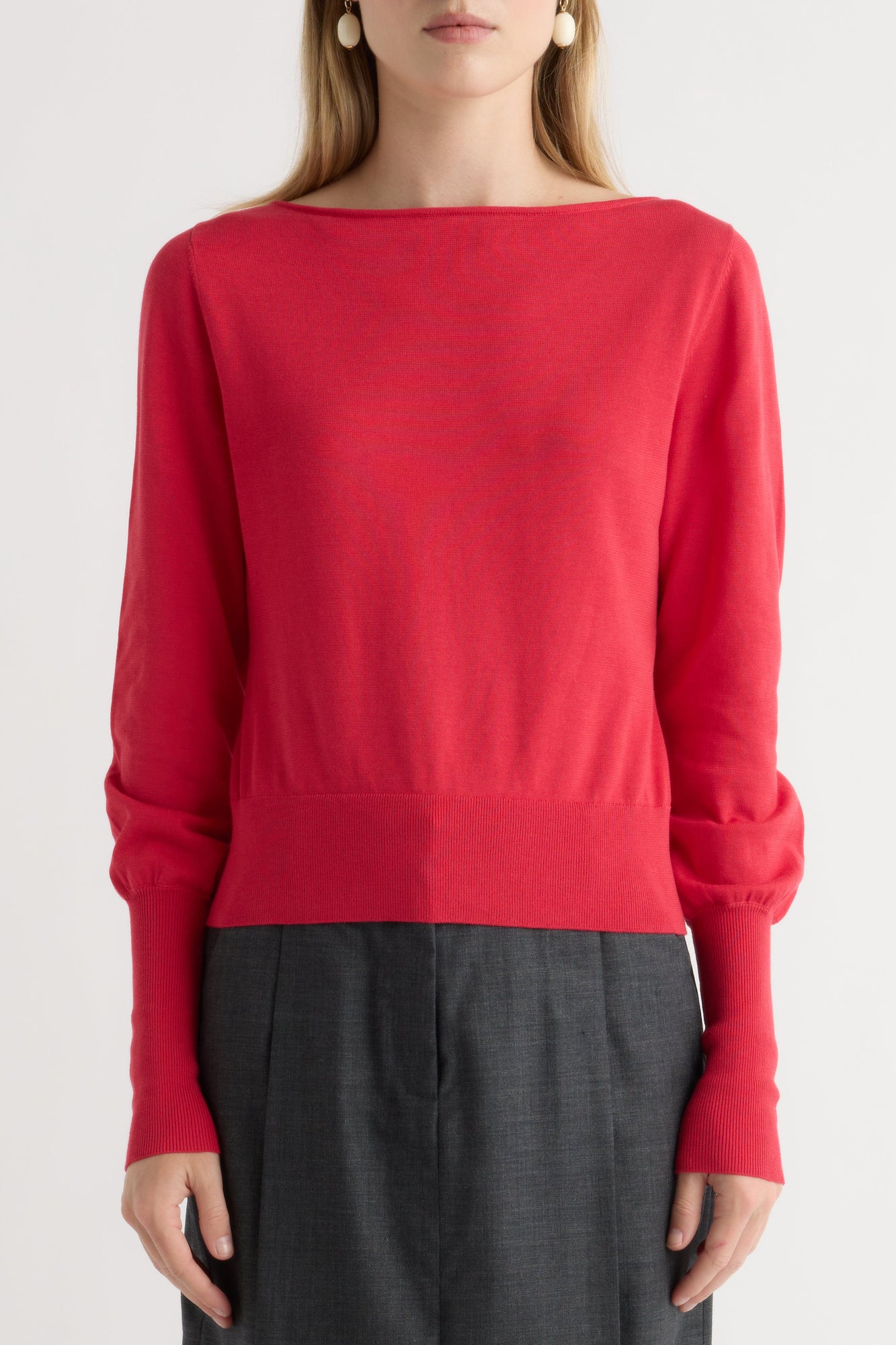 Jess | Hanli Cotton-Silk Boat-Neck Sweater in Size Small