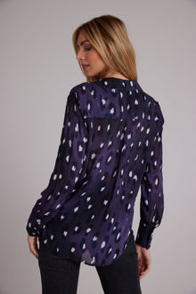 Hidden Placket Button Down | Amethyst Spots Print